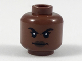 Reddish Brown Minifig, Head Female Black Eyebrows, Dark Brown Lips, Neutral Expression Pattern