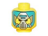 Yellow Minifigure, Head Alien with Blue and Silver Mask Type 3 Pattern - Blocked Open Stud