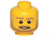 Yellow Minifigure, Head Beard Dark Tan Angular, Pupils, Bottom Eye Lid Line, Teeth Pattern - Hollow Stud