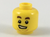 Yellow Minifigure, Head Dark Brown Eyebrows, Lopsided Grin, Medium Nougat Anchor Beard Pattern - Hollow Stud