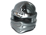 Flat Silver Minifig, Headgear Ninjago Wrap with White Asian Character Pattern (Zane)