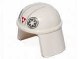 White Minifig, Headgear Helmet SW Imperial Pilot with Imperial Logo and Three Red Triangles Pattern (AT-DP Pilot)