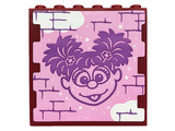 Dark Red Panel 1 x 6 x 5 with Abby Cadabby Graffiti on Brick Wall Pattern (Sticker) - Set 21324