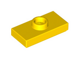 Yellow Plate, Modified 1 x 2 with 1 Stud with Groove and Bottom Stud Holder (Jumper)