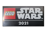 Black Tile 2 x 4 with 'STAR WARS 2021' Pattern