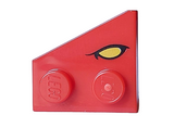 Red Wedge, Plate 2 x 2 Right with Yellow Eye with Black Eyelid Pattern (Dungeons & Dragons Red Dragon)