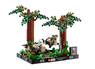 lego 2023 set 75353 Endor Speeder Chase Diorama de la course-poursuite en speeder sur Endor