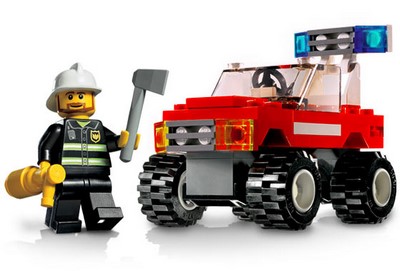 lego 2005 set 7241 Fire Car 