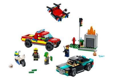 lego 2022 set 60319 Fire Rescue Police Chase Le sauvetage des pompiers et la course-poursuite de la police