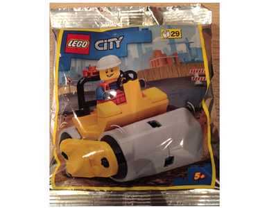 lego 2022 set 952210 Worker with Steamroller foil pack Travailleur avec un rouleau compresseur