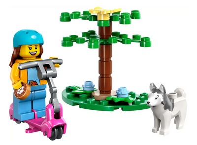 lego 2023 set 30639 Dog Park and Scooter Balade en trotinette au parc pour chiens