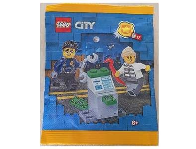 lego 2023 set 952304 Policeman and Crook with Cash Point paper bag Policier et escroc avec distributeur automatique de billets