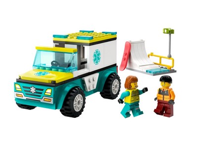 lego 2024 set 60403 Emergency Ambulance and Snowboarder L’ambulance de secours et le snowboardeur